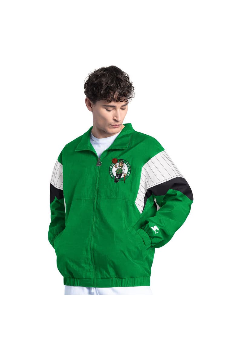 Men's Starter Kelly Green Boston Celtics Yard Line Full-Zip Jacket, Main, color, Kelly Green