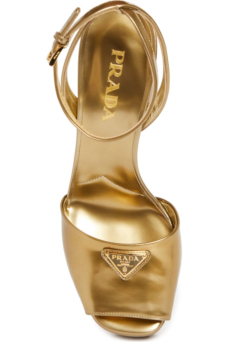 Prada Logo Metallic Leather Platform Sandal (Women) | Nordstrom Prada Logo Metallic Leather Platform Sandal (Women) | Nordstrom