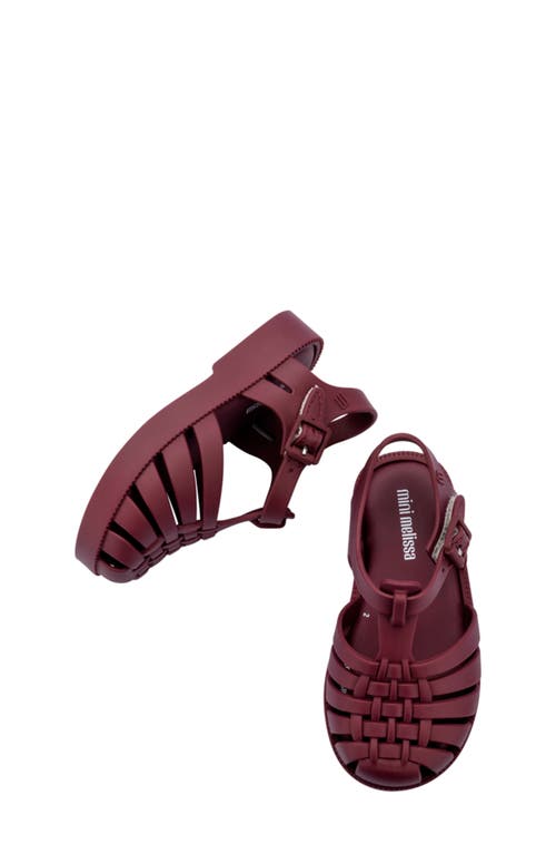 Mini Melissa Possession Jelly Sandal In Burgundy