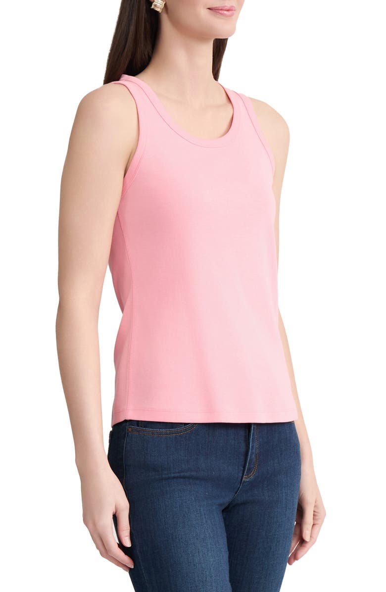 Jones New York Scoop Neck Cotton Tank, Alternate, color, Coral Canyon
