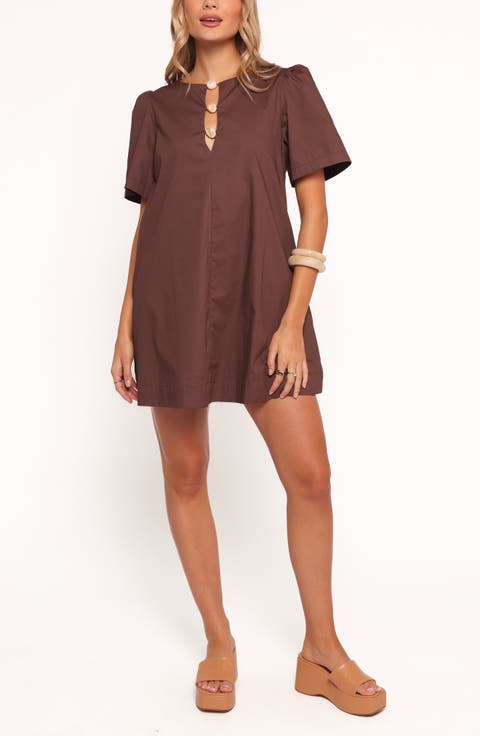 Lirael Puff Sleeve Shift Minidress