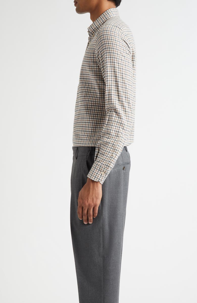 Boglioli Check Button-Down Shirt, Alternate, color, Brown/ Green