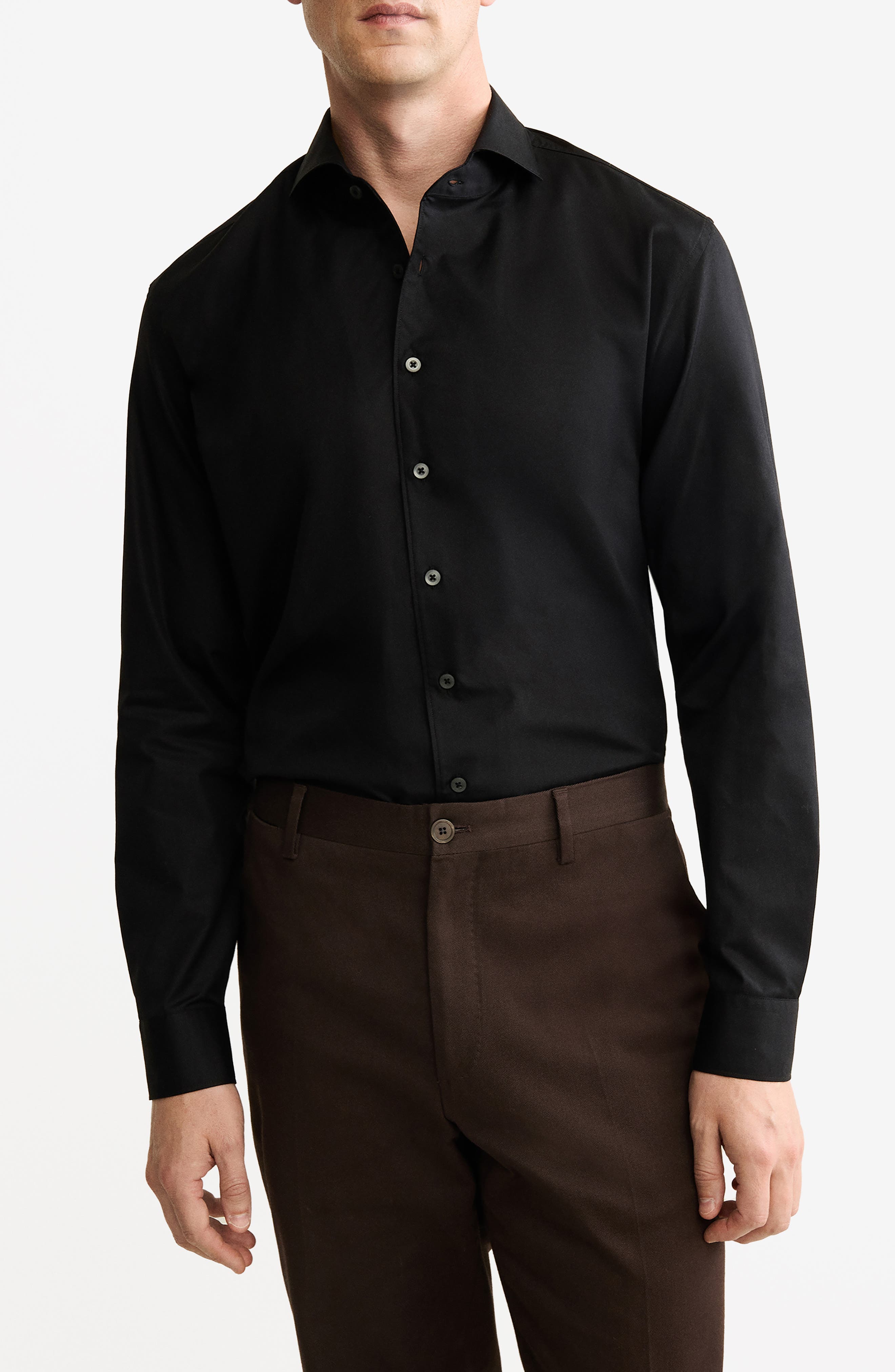 Regular Fit Cotton Button-Up Shirt