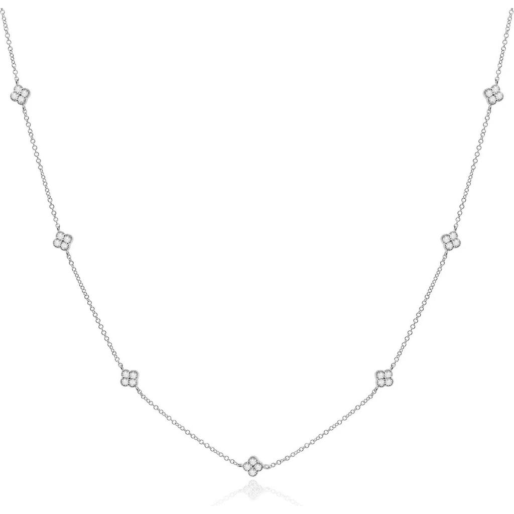 The Lovery Fine Jewelry Diamond Clover Station Necklace In Gold