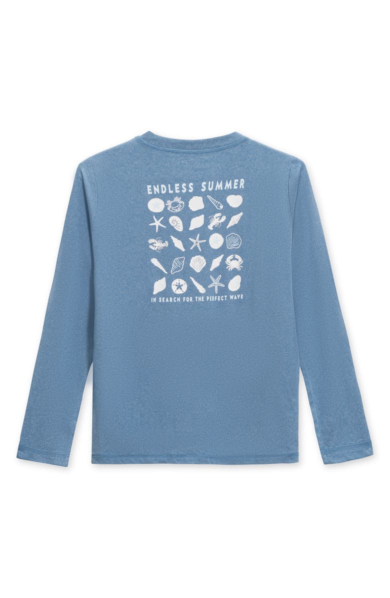 THE ENDLESS SUMMER Kids' Long Sleeve UPF 50+ Rashguard, Alternate, color, Denim