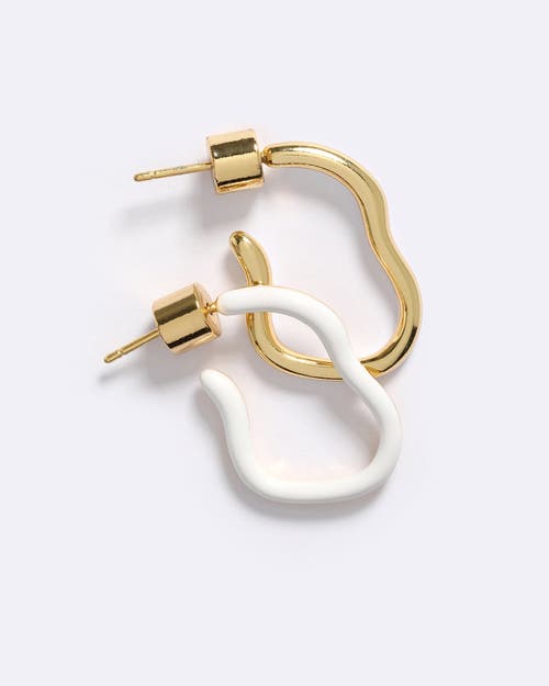 Emma Pills Baby Obsession Enamel Hoops In Gold
