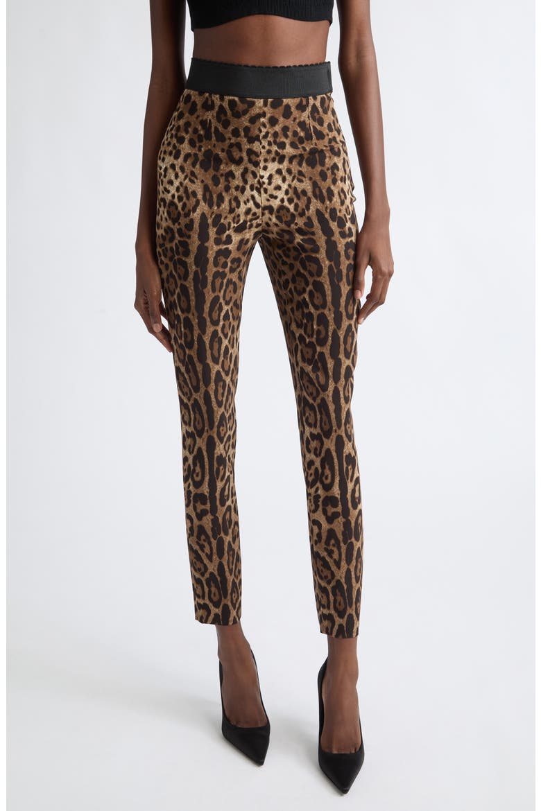 Leopard Print Stretch Cady Leggings, Main, color, LEO NEW