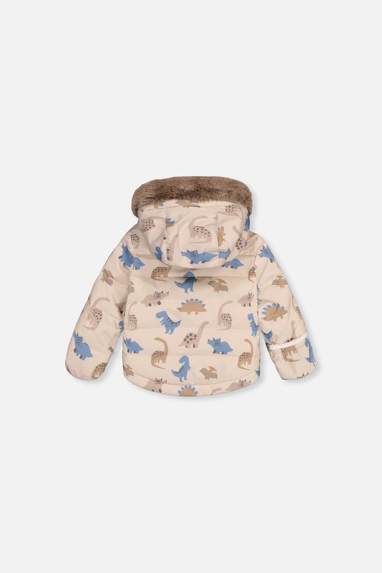 Dinosaur Two Piece Coat Pants & Neckwarmer Snowsuit, Alternate, color, Blue Dinosaur Print