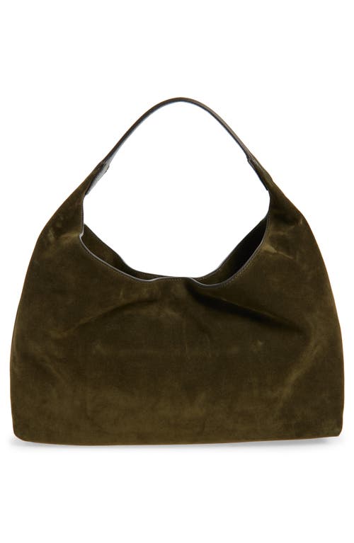 Madewell The Mylie Suede Shoulder Bag In Green