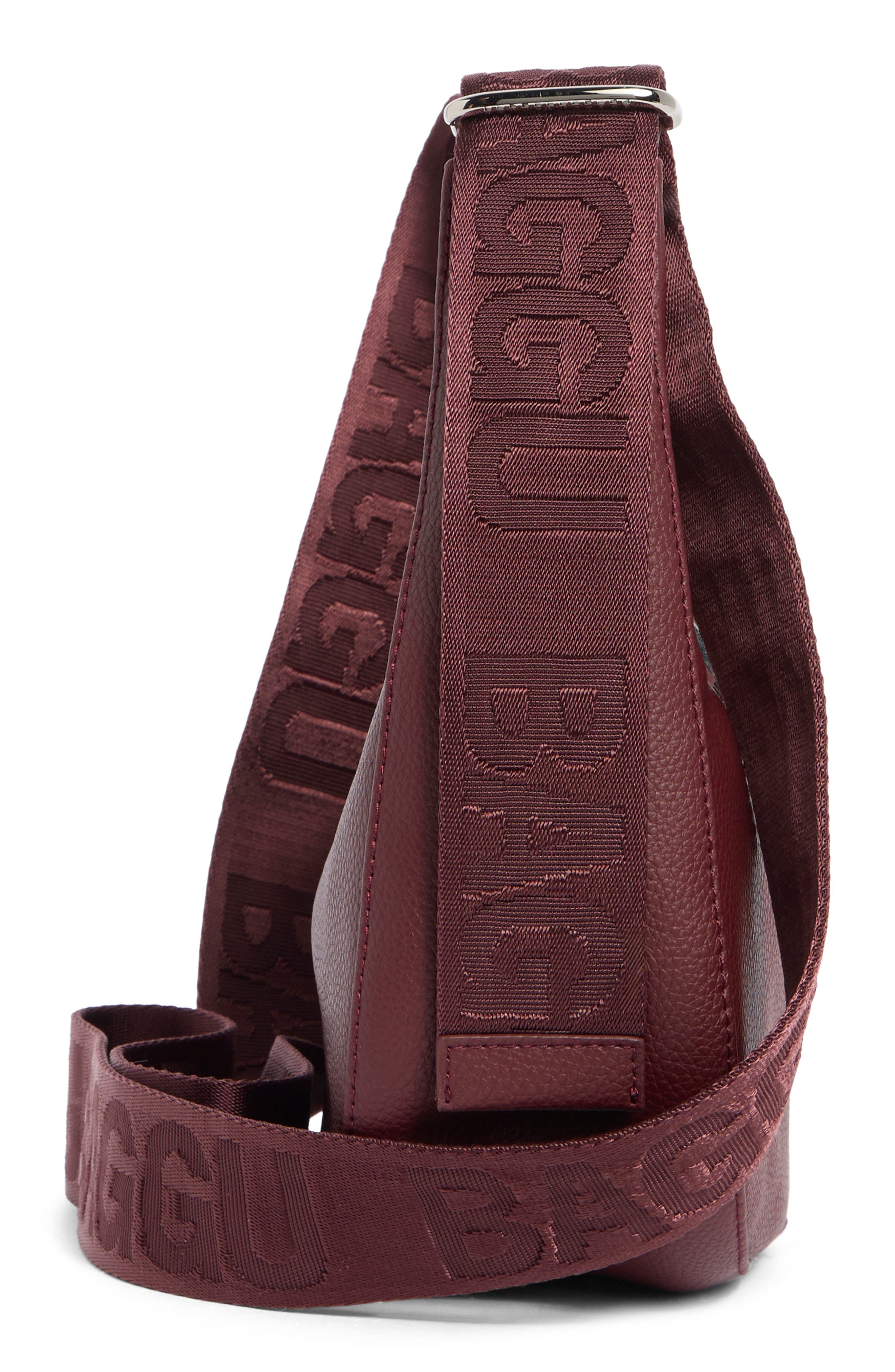 Baggu Small Recycled Leather Crescent Bag, Alternate, color, Mahogany
