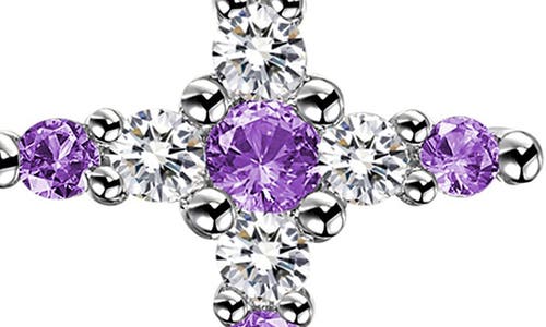 Lafonn Birthstone Cross Pendant Necklace In Silver