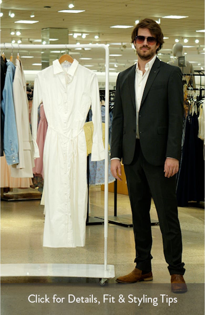 Alexander Long Sleeve Cotton Midi Shirtdress, sales video thumbnail