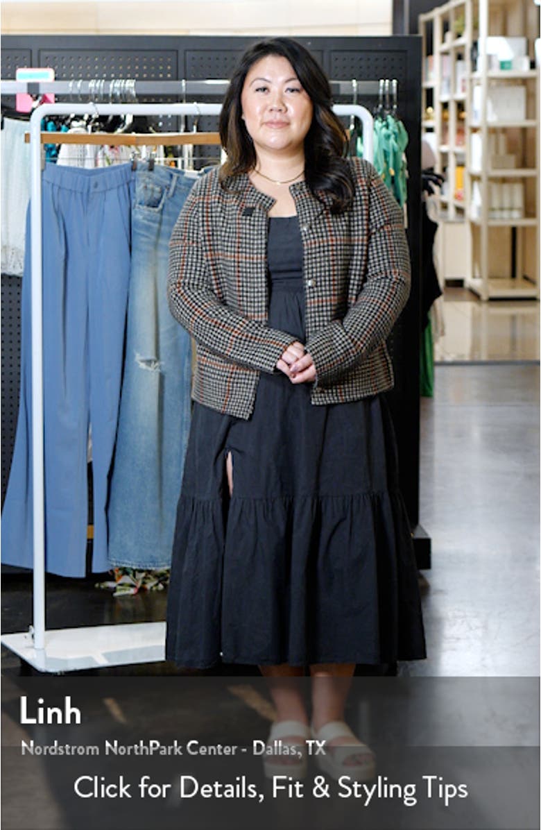 Intarsia Glen Plaid Wool & Cashmere Cardigan, sales video thumbnail