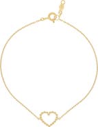 Bony Levy 14K Gold Beaded Heart Charm Bracelet