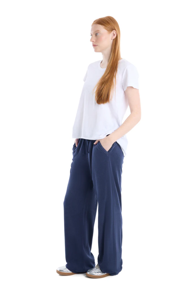 Crochet Trim Wide Leg Pant, Alternate, color, Naval Academy
