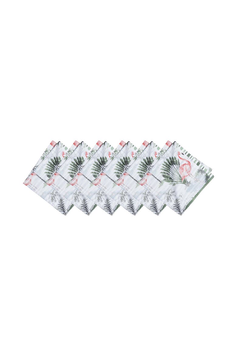 Flamingo Breeze Set of 6 Cloth Napkins, Main, color, Pink