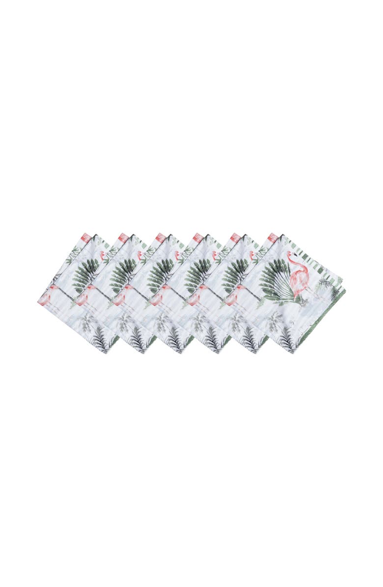 C&F Home Flamingo Breeze Set of 6 Cloth Napkins, Main, color, Pink