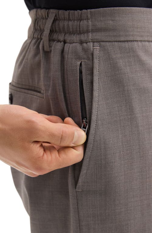 Theory Curtis Travel Slim Fit Wool Pants In Walnut Melange