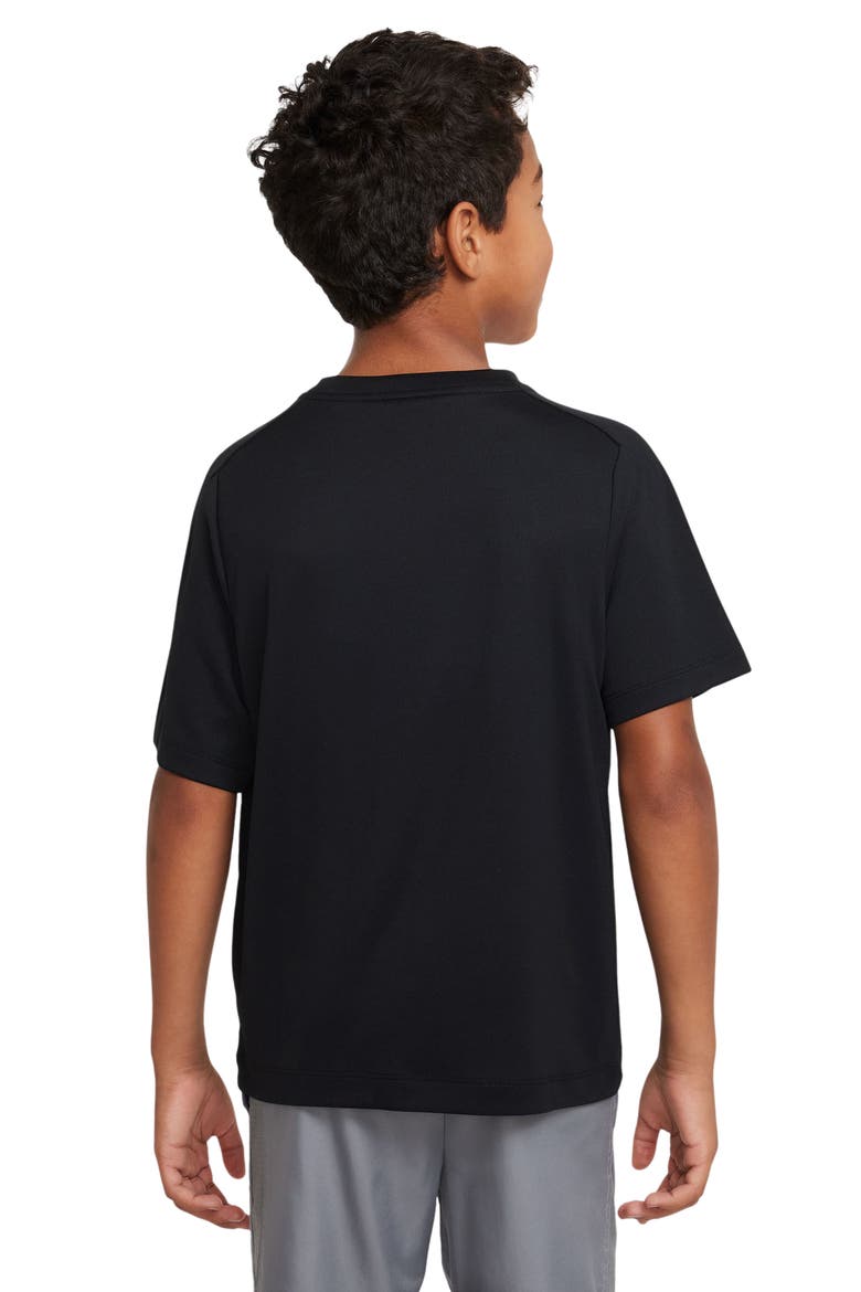 Kids' Dri-FIT Multi+ Training Tee, Alternate, color, BLACK/ WHITE