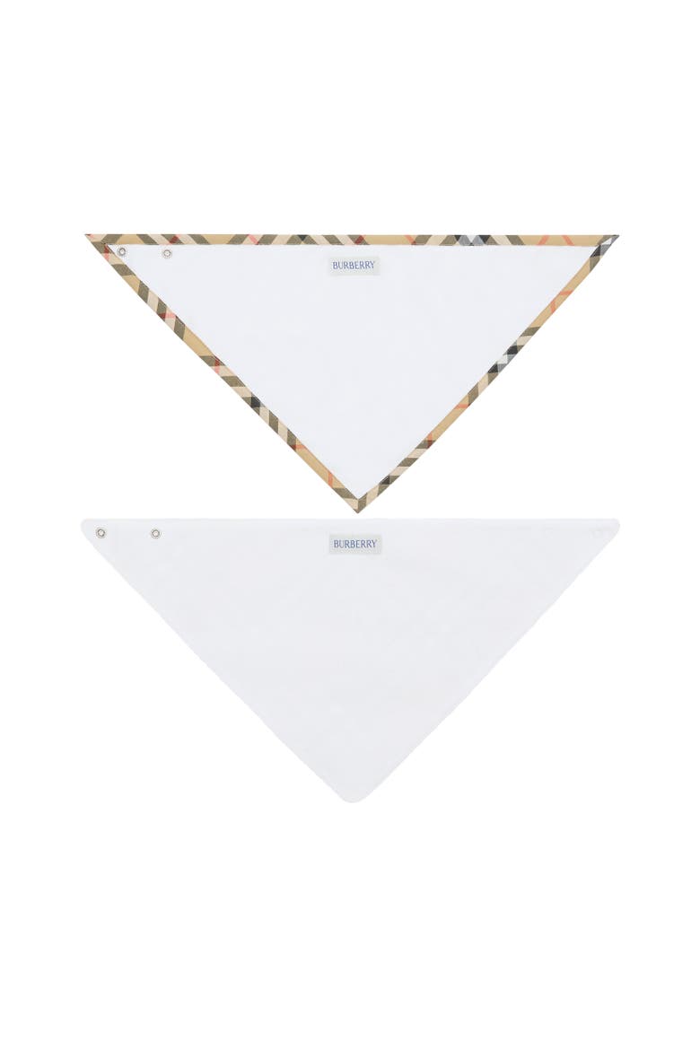 Check Cotton Two-piece Bib Set, Alternate, color, White