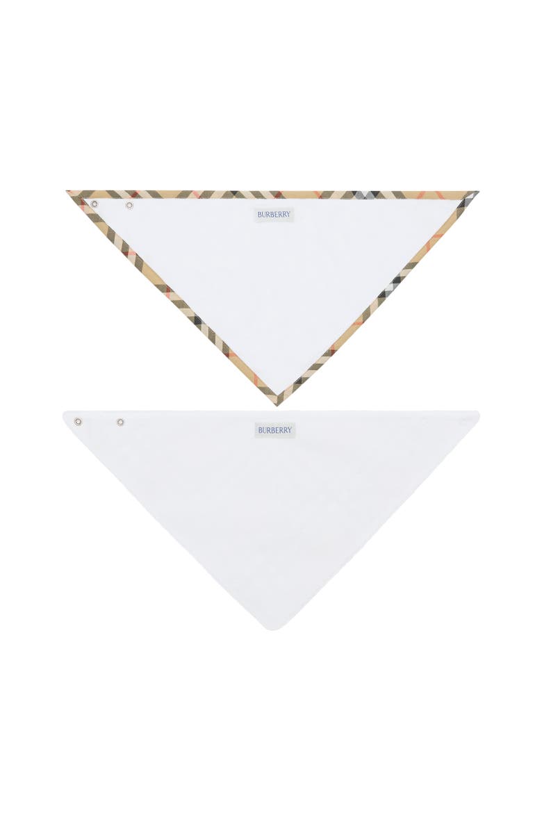 Burberry Check Cotton Two-piece Bib Set, Alternate, color, White