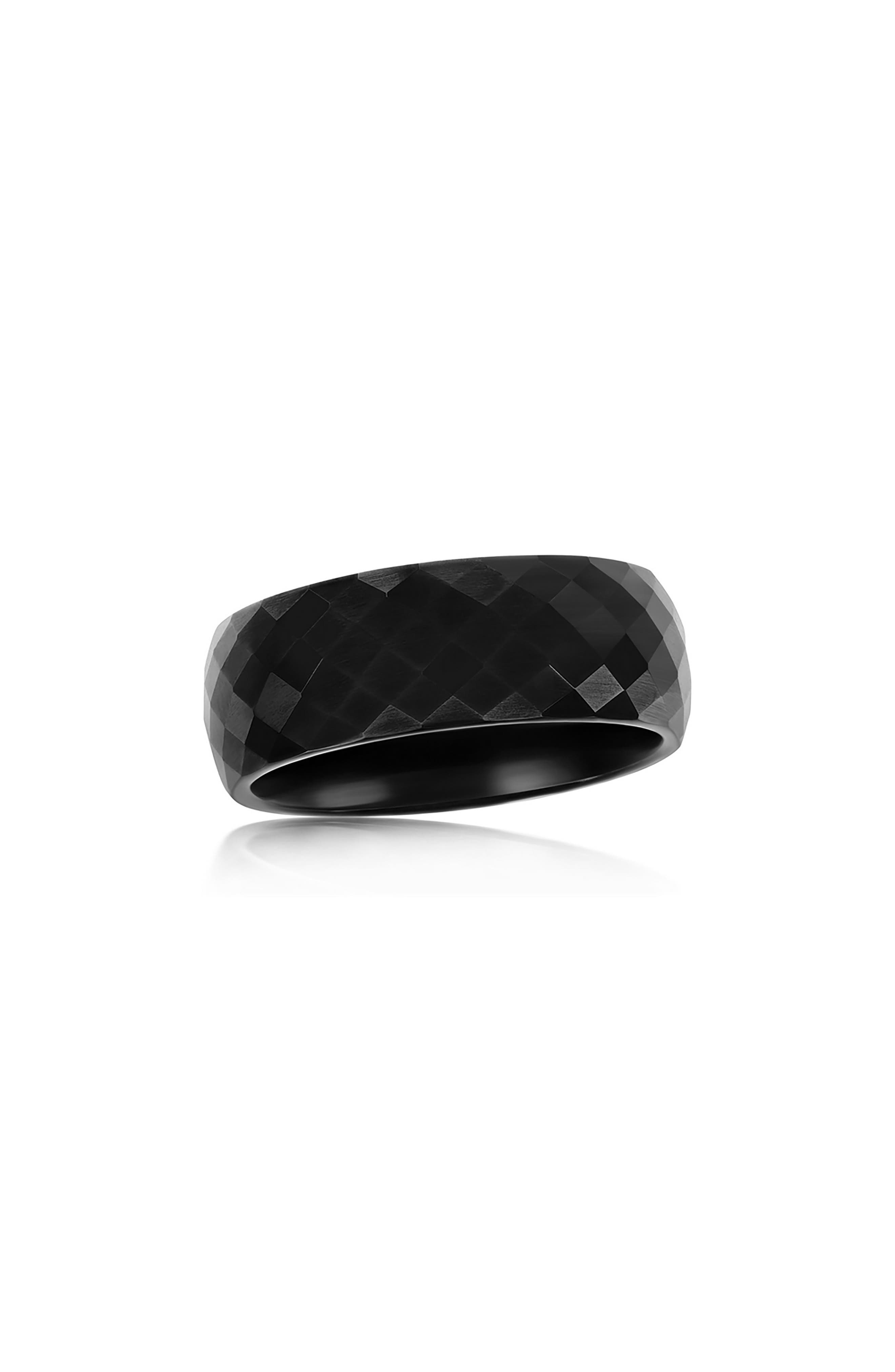 Metallo Men's Faceted Tungsten Ring