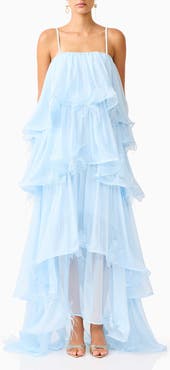 Elliatt Zadie Tiered Appliqué Chiffon Gown