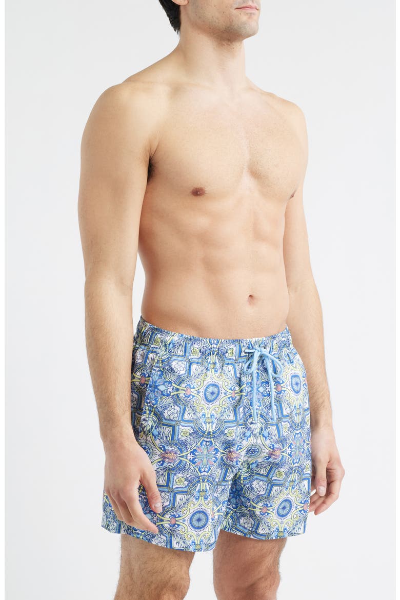 Tropical Floral Swim Trunks, Alternate, color, MULTI