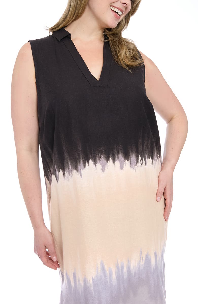 London Times Collared Sleeveless Shift Dress, Alternate, color,