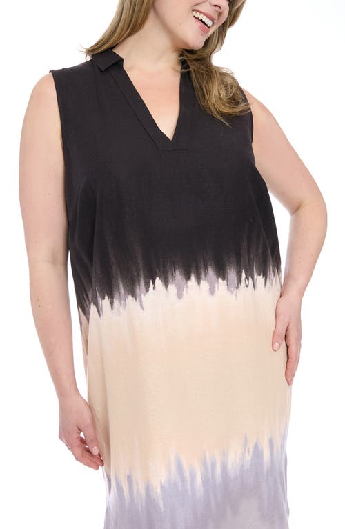 London Times Collared Sleeveless Shift Dress