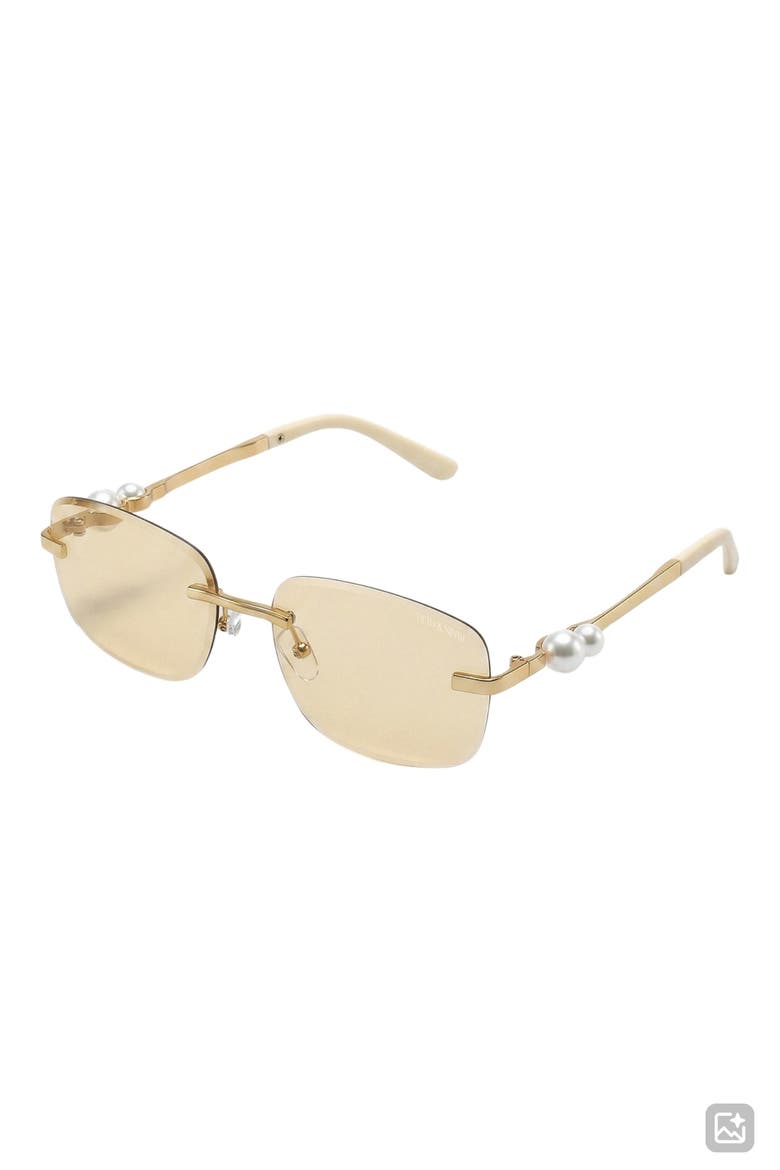 Perla 57mm Rectangular Sunglasses, Alternate, color, CHAMPAGNE/ CHAMPAGNE