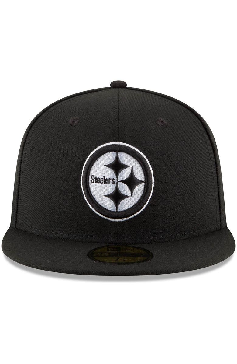 New Era Men's New Era Black Pittsburgh Steelers B-Dub 59FIFTY Fitted Hat, Alternate, color,