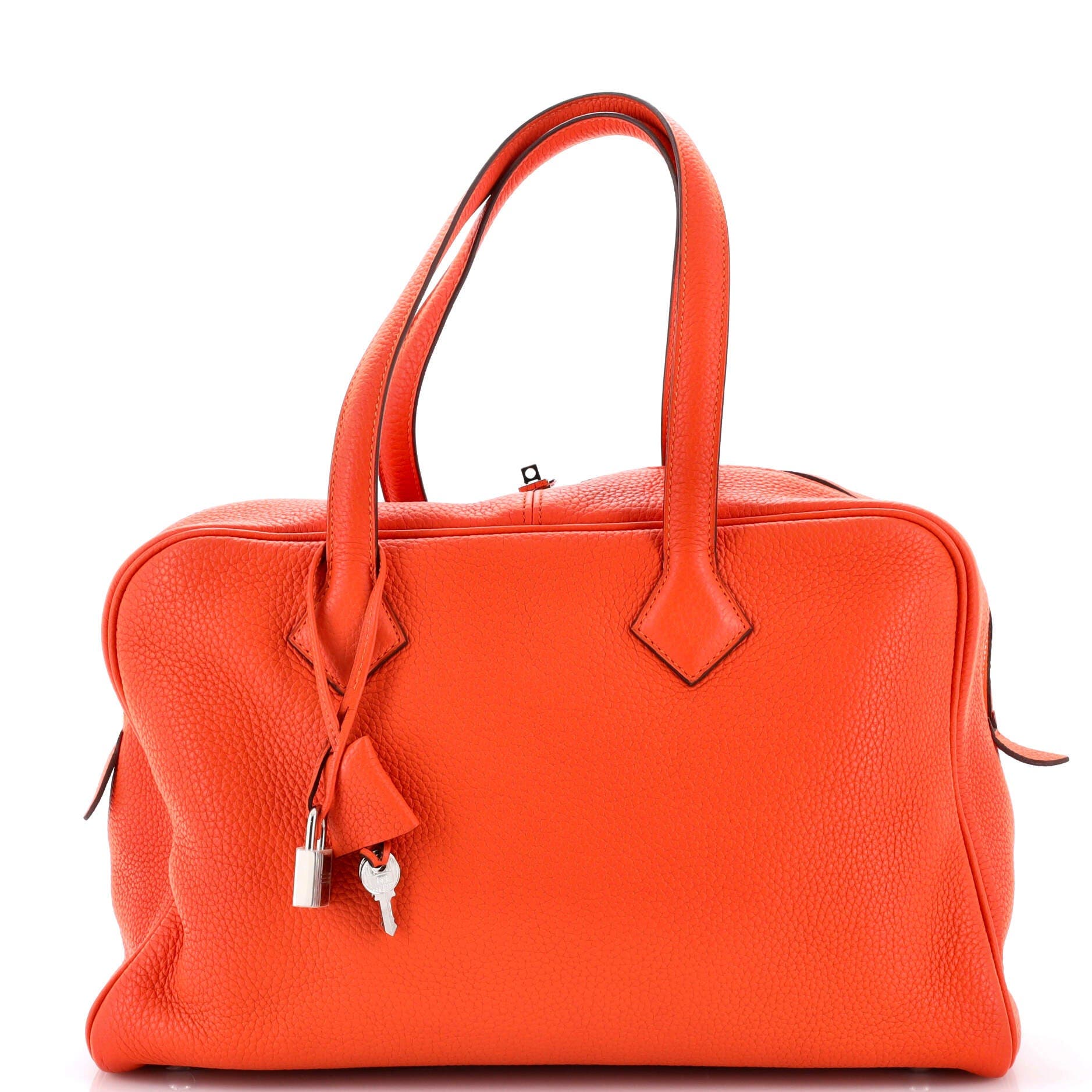 Pre-Owned Hermes Victoria II Bag Clemence 35, Main, color, Feu