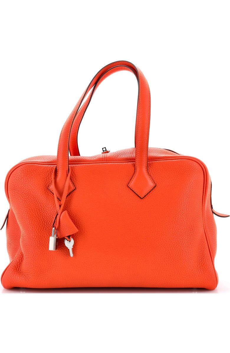 Pre-Owned Hermes Victoria II Bag Clemence 35, Main, color, Feu