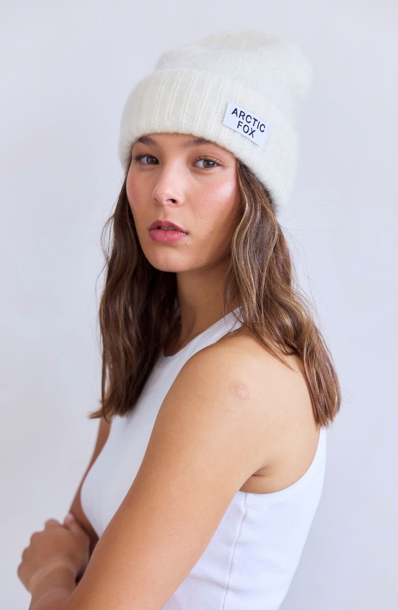 Arctic Fox & Co The Mohair & Merino Wool Blend Beanie, Alternate, color, Winter White