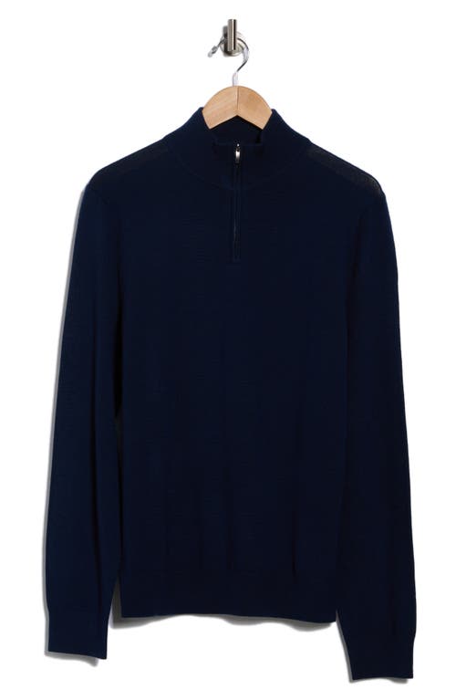 Nordstrom Cashmere Quarter Zip Pullover Sweater In Blue
