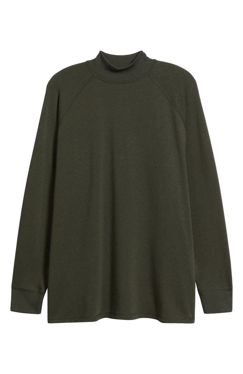 Eileen Fisher Mock Neck Long Sleeve Terry Shirt, Alternate, color, Woodland