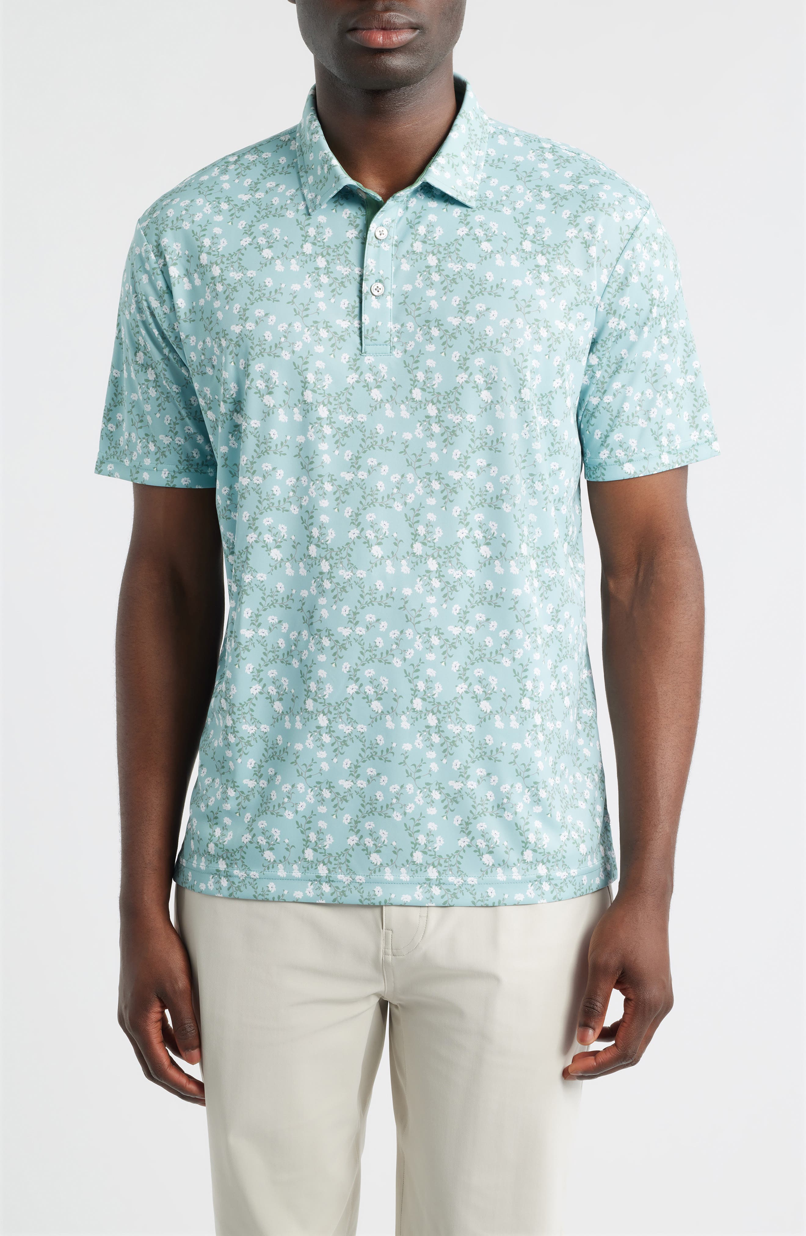 Breeze Floral Performance Golf Polo
