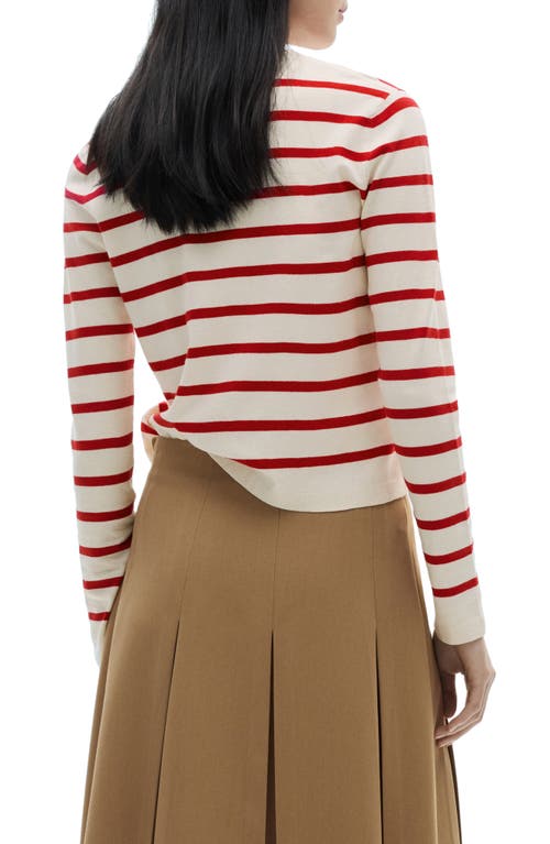 MANGO MANGO STRIPE BUTTON FRONT CARDIGAN