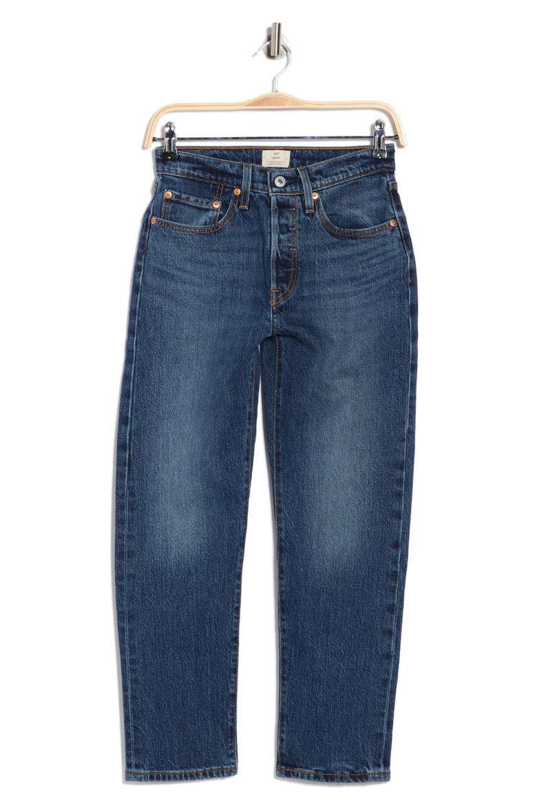 501® High Waist Crop Straight Leg Jeans, Alternate, color, BELIEVE NOT