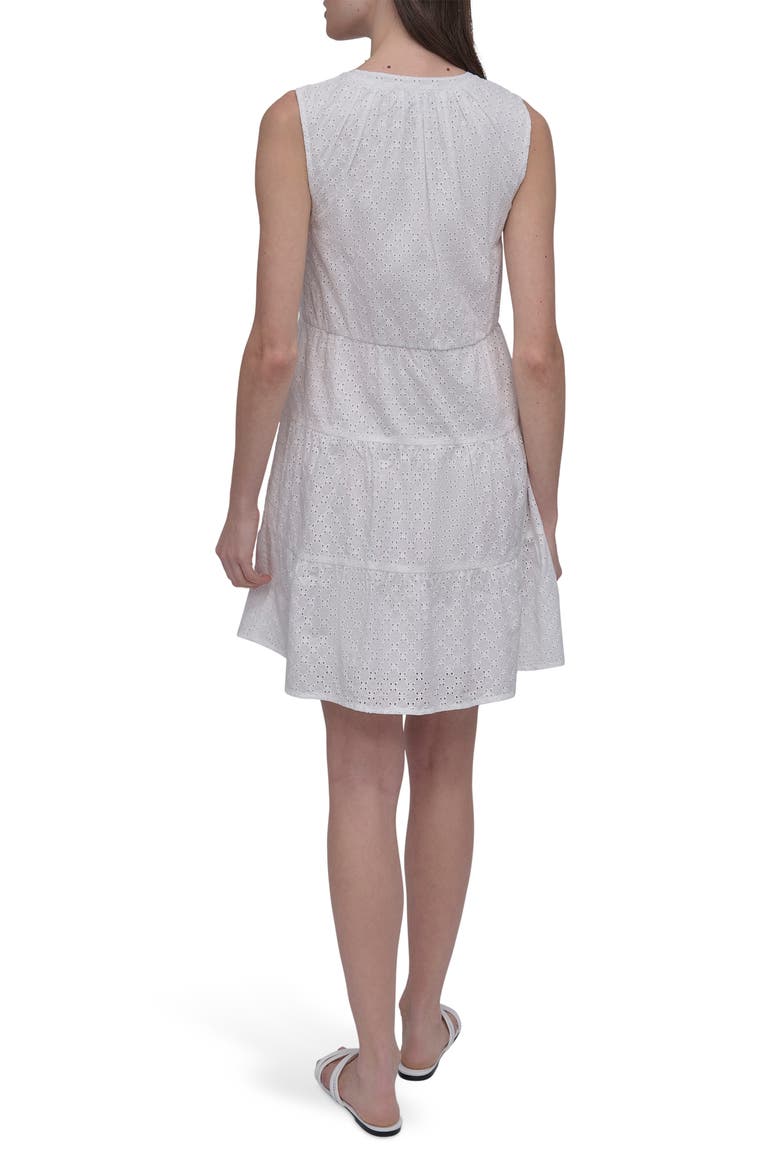 Sleeveless Eyelet Dress, Alternate, color, CLOVER WHITE