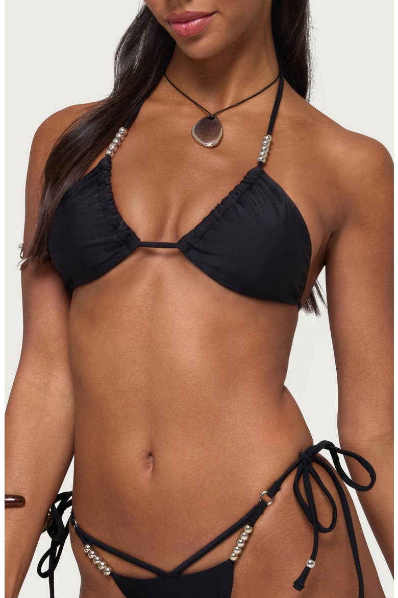 Saphie Beaded Bikini Top, Alternate, color, BLACK