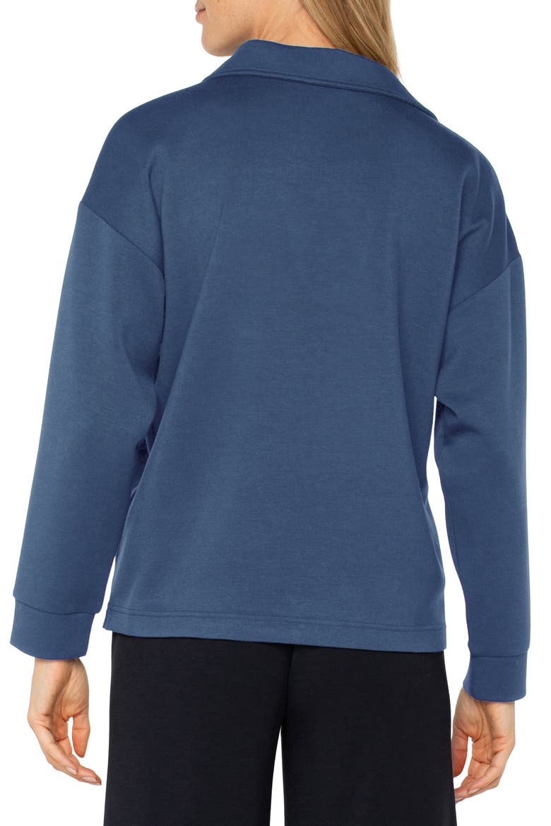Johnny Collar Knit Top, Alternate, color, PRUSSIAN BLUE