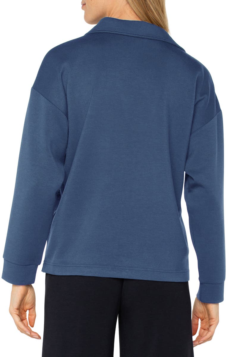 Liverpool Los Angeles Johnny Collar Knit Top, Alternate, color, Prussian Blue
