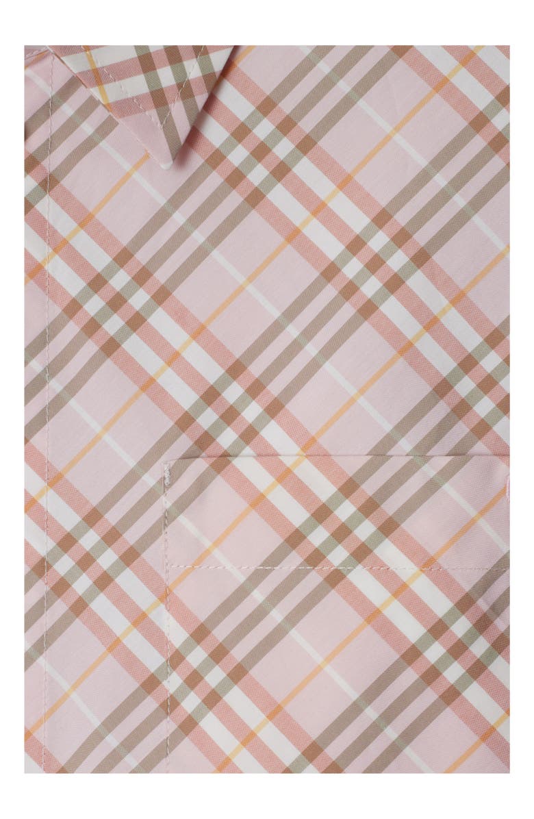 Burberry Cropped Check Cotton Shirt, Alternate, color, Floss