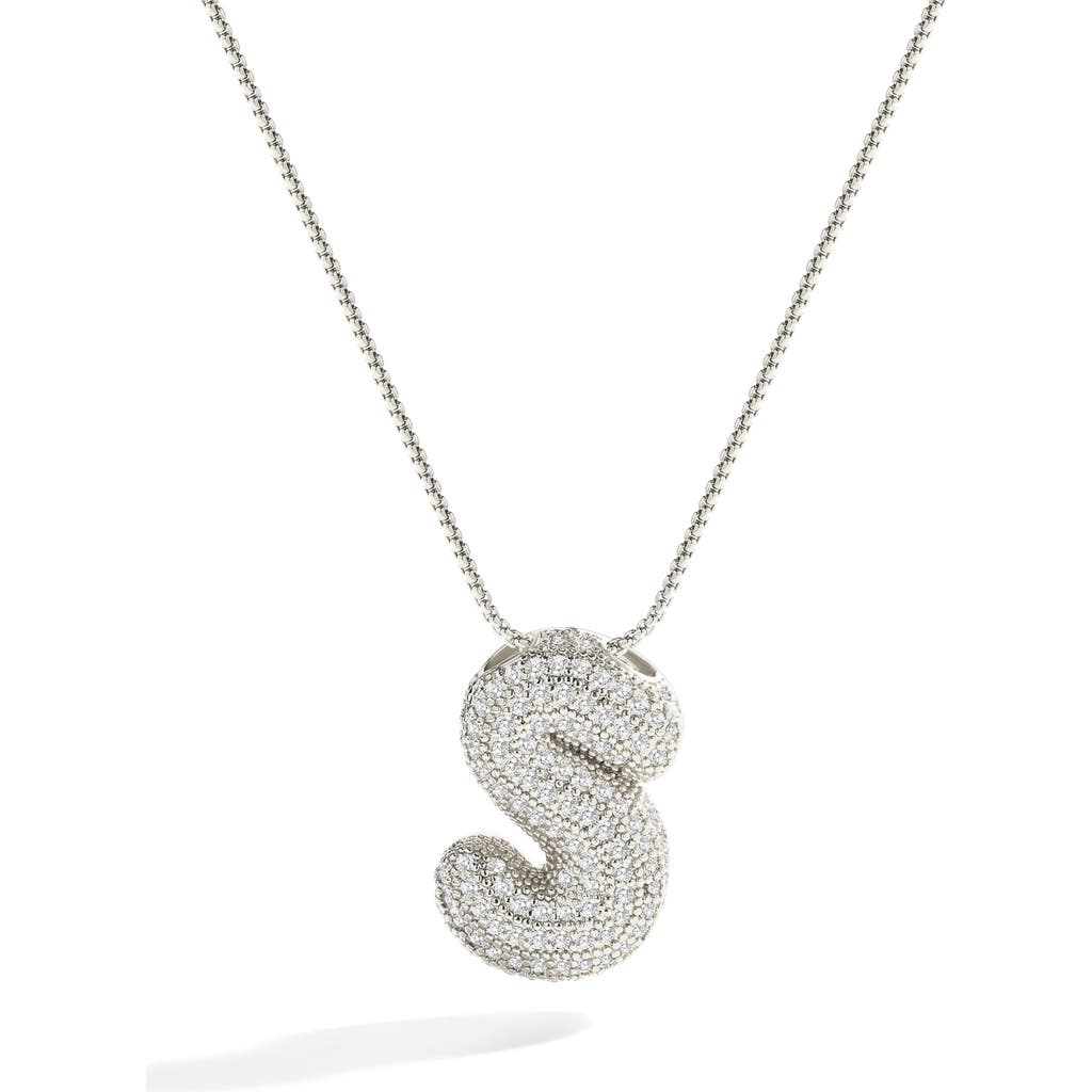 Mint & Lily Pave Bubble Initial Necklace