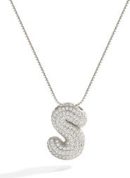 Mint & Lily Pave Bubble Initial Necklace