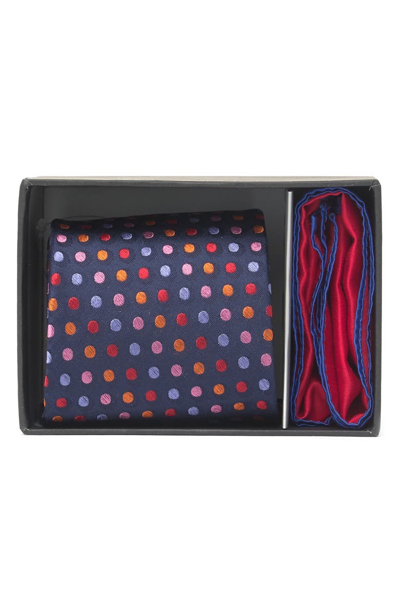 Ted Baker London Multi Colored Dot Tie & Pocket Square Set, Alternate, color,