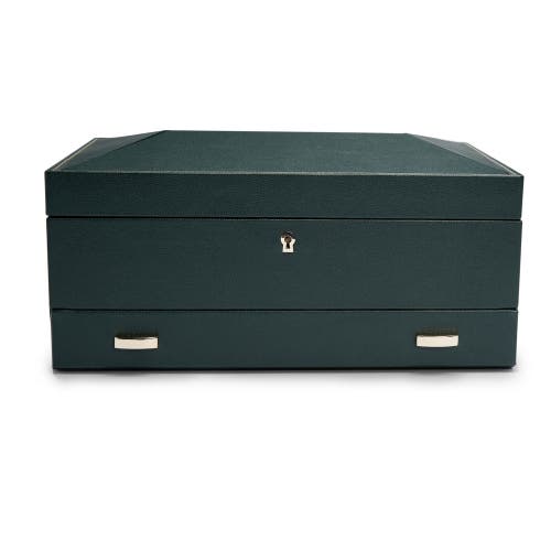 Wolf British Racing 10 Piece Watch Box With Drawer In Green