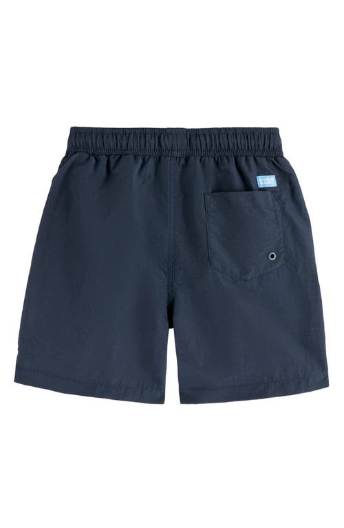 Scotch & Soda Boys' Mid Length Logo Swim Shorts - Little Kid, Big Kid In Night